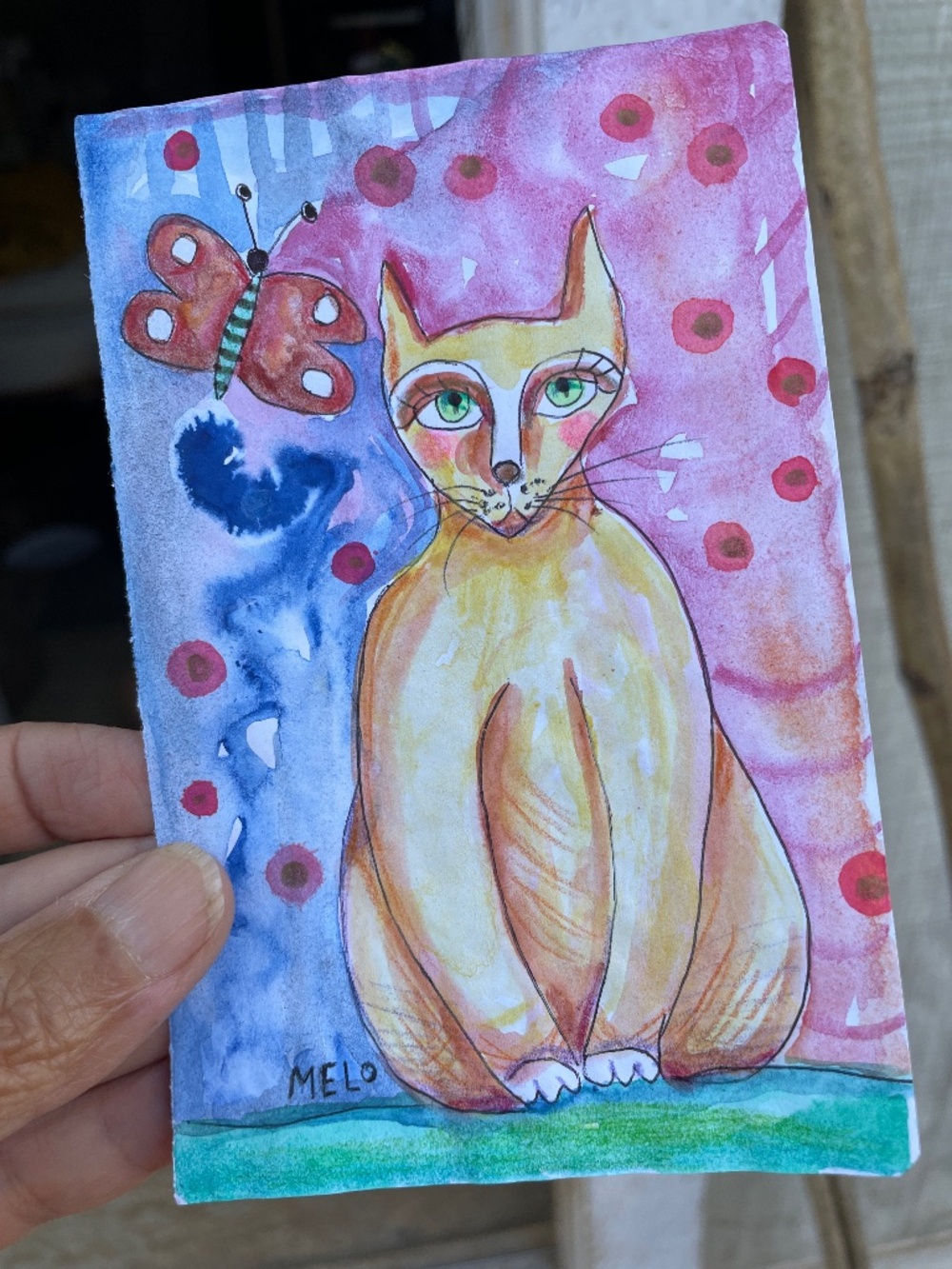 Cat Butterfly painting